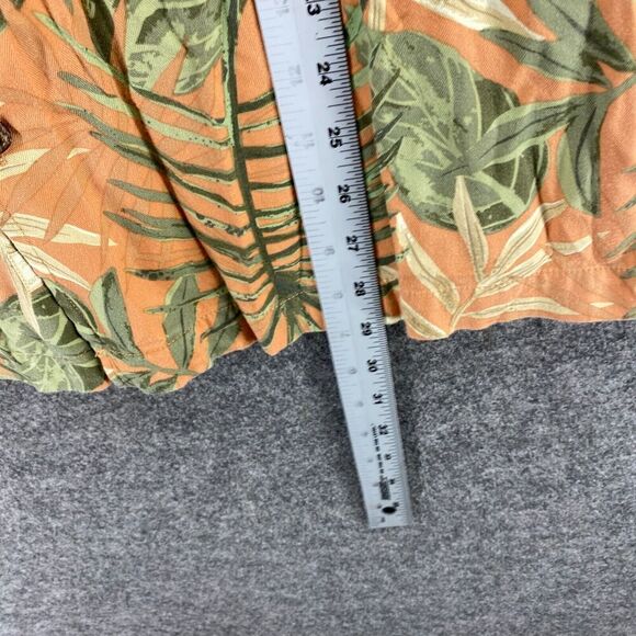 5/$45 Calypso Joe Shirt Men XL Orange Floral Button Up Short Sleeve Cotton - Picture 7 of 8